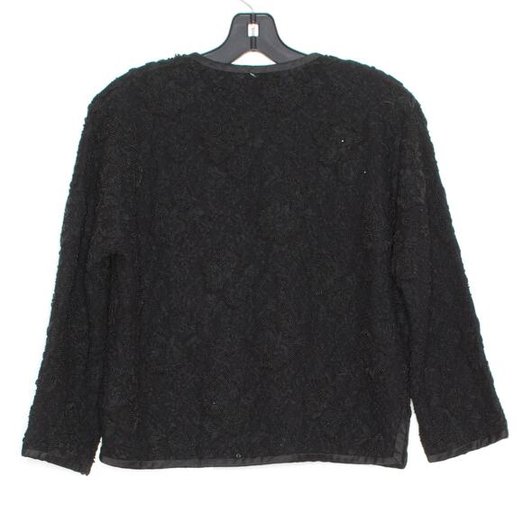 Vintage Womens Jacket Beaded Lace Whimsigoth Glam Boho Goth Classic Black M/L - Picture 2 of 4